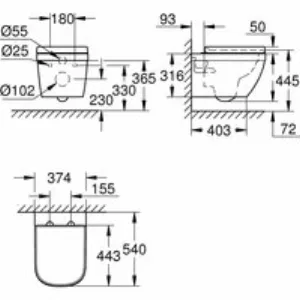 Унитаз GROHE Euro Ceramic подвесной с сиденьем с микролифтом, альпин-белый (39703000) Унитаз GROHE Euro Ceramic подвесной с сиденьем с микролифтом, альпин-белый (39703000)
