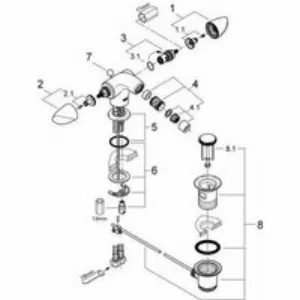 Смеситель для биде GROHE Aria, хром (24030000) Смеситель для биде GROHE Aria, хром (24030000)
