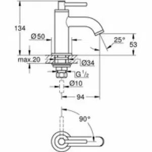 Кран для раковины GROHE Atrio, без функции смешивания, XS-Size, холодный рассвет глянец (20021GL3) Кран для раковины GROHE Atrio, без функции смешивания, XS-Size, холодный рассвет глянец (20021GL3)