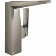 Смеситель для раковины GROHE Allure Brilliant с высоким изливом, гладкий корпус, темный графит матовый (23112AL0)