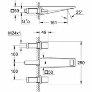 Внешняя часть смесителя для раковины GROHE Allure Brilliant настенного монтажа на 3 отверстия, вынос 161 мм, темный графит матовый (20346AL0) Внешняя часть смесителя для раковины GROHE Allure Brilliant настенного монтажа на 3 отверстия, вынос 161 мм, темный графит матовый (20346AL0)