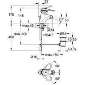 Смеситель для биде GROHE Europlus, хром (33241000) Смеситель для биде GROHE Europlus, хром (33241000)