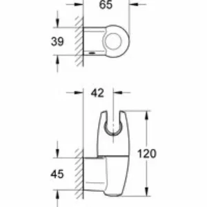 Держатель ручного душа GROHE Movario, велюровый хром (28401RR0) Держатель ручного душа GROHE Movario, велюровый хром (28401RR0)