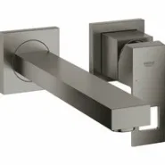 Внешняя часть смесителя для раковины GROHE Eurocube на 2 отверстия, M-Size, темный графит матовый (23447AL0)