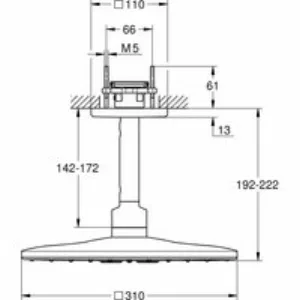Верхний душ GROHE Rainshower 310 SmartActive Cube, 2 режима, 142 мм, темный графит матовый (26481AL0) Верхний душ GROHE Rainshower 310 SmartActive Cube, 2 режима, 142 мм, темный графит матовый (26481AL0)