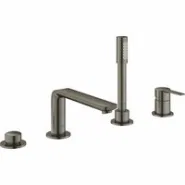 Смеситель для ванны GROHE Lineare на 4 отверстия, на край ванны, темный графит матовый (19577AL1)