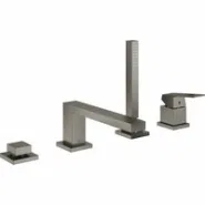 Смеситель для ванны GROHE Eurocube на 4 отверстия, на край ванны, темный графит матовый (19897AL1)