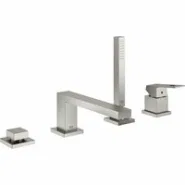 Смеситель для ванны GROHE Eurocube на 4 отверстия, на край ванны, суперсталь (19897DC1)