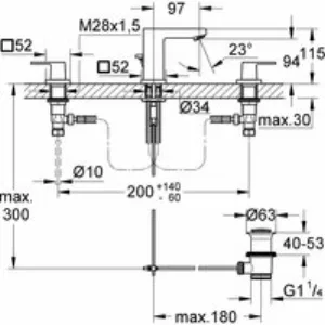 Смеситель для раковины GROHE Eurocube на 3 отверстия, темный графит матовый (20351AL0) Смеситель для раковины GROHE Eurocube на 3 отверстия, темный графит матовый (20351AL0)