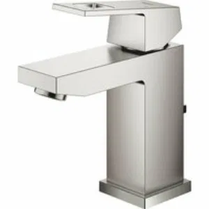 Смеситель для раковины GROHE Eurocube с донным клапаном, суперсталь (23127DC0) Смеситель для раковины GROHE Eurocube с донным клапаном, суперсталь (23127DC0)