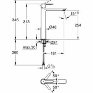 Смеситель для раковины GROHE Lineare, XL-Size, темный графит матовый (23405AL1) Смеситель для раковины GROHE Lineare, XL-Size, темный графит матовый (23405AL1)