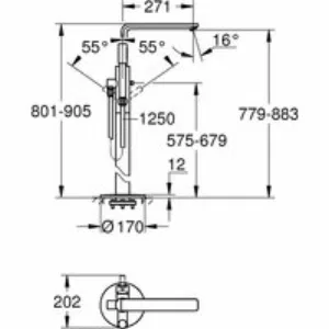 Внешняя часть смесителя для ванны GROHE Lineare напольного монтажа, темный графит матовый (23792AL1) Внешняя часть смесителя для ванны GROHE Lineare напольного монтажа, темный графит матовый (23792AL1)