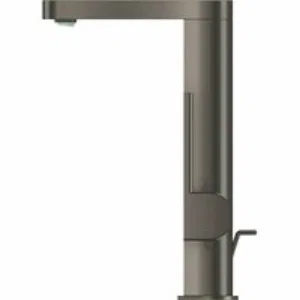 Смеситель для раковины GROHE Plus с донным клапаном и вытяжным изливом, темный графит матовый (23843AL3) Смеситель для раковины GROHE Plus с донным клапаном и вытяжным изливом, темный графит матовый (23843AL3)