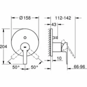 Внешняя часть смесителя для ванны GROHE Lineare, темный графит матовый (24064AL1) Внешняя часть смесителя для ванны GROHE Lineare, темный графит матовый (24064AL1)