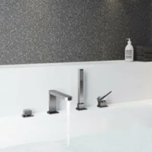 Смеситель для ванны GROHE Plus на 4 отверстия, на край ванны, темный графит матовый (29307AL3) Смеситель для ванны GROHE Plus на 4 отверстия, на край ванны, темный графит матовый (29307AL3)