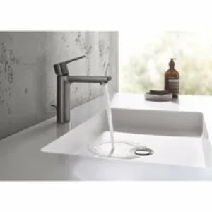 Смеситель для раковины GROHE Lineare с донным клапаном, S-Size, темный графит матовый (32114AL1) Смеситель для раковины GROHE Lineare с донным клапаном, S-Size, темный графит матовый (32114AL1)