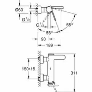 Смеситель для ванны GROHE Plus, суперсталь (33553DC3) Смеситель для ванны GROHE Plus, суперсталь (33553DC3)