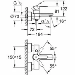 Смеситель для ванны GROHE Lineare, темный графит матовый (33849AL1) Смеситель для ванны GROHE Lineare, темный графит матовый (33849AL1)
