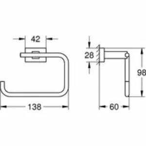 Держатель для туалетной бумаги без крышки GROHE Essentials Cube, суперсталь (40507DC1) Держатель для туалетной бумаги без крышки GROHE Essentials Cube, суперсталь (40507DC1)
