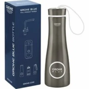 Бутылка для воды из нержавеющей стали GROHE Blue, темный графит матовый (40848AL0) Бутылка для воды из нержавеющей стали GROHE Blue, темный графит матовый (40848AL0)