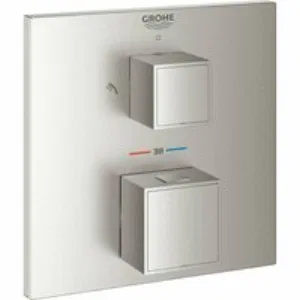 Внешняя часть термостата для душа GROHE Grohtherm Cube на 2 потребителя, суперсталь (24154DC0) Внешняя часть термостата для душа GROHE Grohtherm Cube на 2 потребителя, суперсталь (24154DC0)