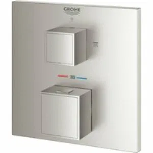 Внешняя часть термостата для душа GROHE Grohtherm Cube на 2 потребителя, суперсталь (24154DC0) Внешняя часть термостата для душа GROHE Grohtherm Cube на 2 потребителя, суперсталь (24154DC0)