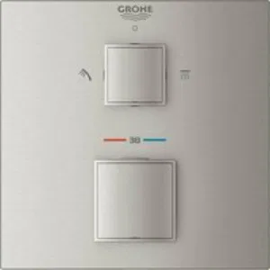 Внешняя часть термостата для душа GROHE Grohtherm Cube на 2 потребителя, суперсталь (24154DC0) Внешняя часть термостата для душа GROHE Grohtherm Cube на 2 потребителя, суперсталь (24154DC0)