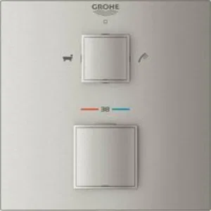 Внешняя часть термостата для ванны GROHE Grohtherm Cube на 2 потребителя, суперсталь (24155DC0) Внешняя часть термостата для ванны GROHE Grohtherm Cube на 2 потребителя, суперсталь (24155DC0)