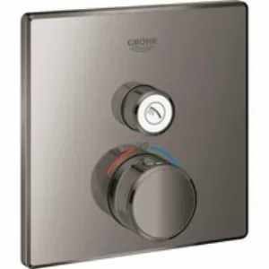 Внешняя часть термостата для душа GROHE Grohtherm SmartControl на 1 потребителя, квадратная, темный графит глянец (29123A00) Внешняя часть термостата для душа GROHE Grohtherm SmartControl на 1 потребителя, квадратная, темный графит глянец (29123A00)
