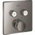 Внешняя часть термостата для душа GROHE Grohtherm SmartControl на 2 потребителя, квадратная, темный графит глянец (29124A00) Внешняя часть термостата для душа GROHE Grohtherm SmartControl на 2 потребителя, квадратная, темный графит глянец (29124A00)