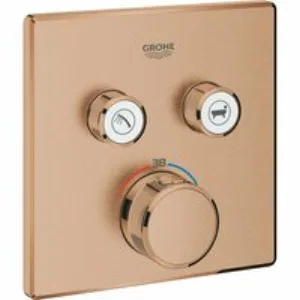Внешняя часть термостата для ванны и душа GROHE Grohtherm SmartControl на 2 потребителя, квадратная, теплый закат матовый (29124DL0) Внешняя часть термостата для ванны и душа GROHE Grohtherm SmartControl на 2 потребителя, квадратная, теплый закат матовый (29124DL0)