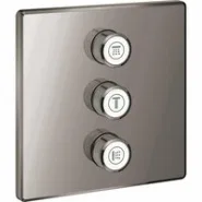 Внешняя часть переключателя потоков GROHE Grohtherm SmartControl на 3 положения, квадратная, темный графит глянец (29127A00)