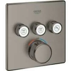 Внешняя часть термостата для душа GROHE Grohtherm SmartControl на 3 потребителя, темный графит матовый (29126AL0) Внешняя часть термостата для душа GROHE Grohtherm SmartControl на 3 потребителя, темный графит матовый (29126AL0)