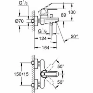 Смеситель для ванны GROHE Get, хром (32887000) Смеситель для ванны GROHE Get, хром (32887000)