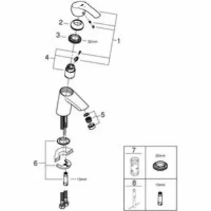 Смеситель для раковины GROHE Eurosmart с энергосберегающим картриджем, S-size, хром (32154002) Смеситель для раковины GROHE Eurosmart с энергосберегающим картриджем, S-size, хром (32154002)