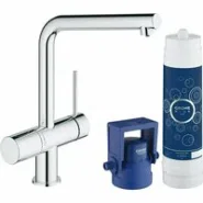 Смеситель для кухонной мойки GROHE Blue Pure Minta с функцией фильтрации, с фильтром в комплекте, хром (31345002)
