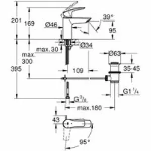 Смеситель для раковины GROHE Eurosmart, S-size, хром (32926003) Смеситель для раковины GROHE Eurosmart, S-size, хром (32926003)