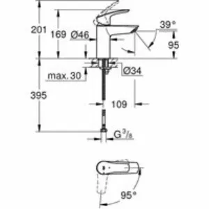 Смеситель для раковины GROHE Eurosmart, S-size, хром (32154003) Смеситель для раковины GROHE Eurosmart, S-size, хром (32154003)