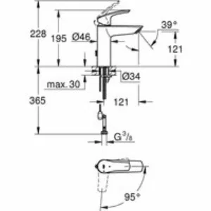 Смеситель для раковины GROHE Eurosmart, M-size, хром (2339430E) Смеситель для раковины GROHE Eurosmart, M-size, хром (2339430E)