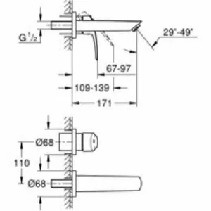 Внешняя часть смесителя для раковины GROHE Eurosmart на 2 отверстия, S-Size, хром (29337003) Внешняя часть смесителя для раковины GROHE Eurosmart на 2 отверстия, S-Size, хром (29337003)