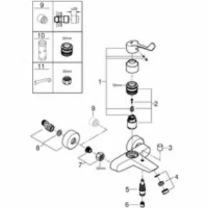 Смеситель для ванны GROHE Eurosmart, хром (25243003) Смеситель для ванны GROHE Eurosmart, хром (25243003)