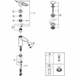 Смеситель для раковины GROHE Eurosmart, M-size, хром (23981003) Смеситель для раковины GROHE Eurosmart, M-size, хром (23981003)