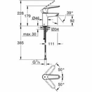 Смеситель для раковины GROHE Eurosmart, S-size, хром (23986003) Смеситель для раковины GROHE Eurosmart, S-size, хром (23986003)