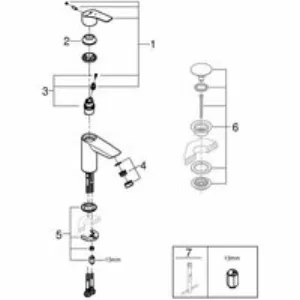 Смеситель для раковины GROHE Eurosmart, S-size, хром (23974003) Смеситель для раковины GROHE Eurosmart, S-size, хром (23974003)