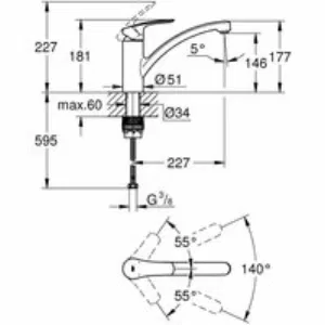 Смеситель для кухни GROHE Eurosmart, хром (30506000) Смеситель для кухни GROHE Eurosmart, хром (30506000)
