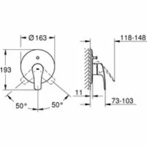 Внешняя часть смесителя для ванны GROHE Eurosmart, хром (19450003) Внешняя часть смесителя для ванны GROHE Eurosmart, хром (19450003)