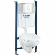 Комплект инсталляции GROHE Solido Compact 4 в 1 с подвесным унитазом Lecico Perth и панелью смыва Skate Air (39117000)