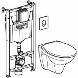 Комплект инсталляции GROHE Solido Compact 4 в 1 с подвесным унитазом Lecico Perth и панелью смыва Skate Air (39117000) Комплект инсталляции GROHE Solido Compact 4 в 1 с подвесным унитазом Lecico Perth и панелью смыва Skate Air (39117000)
