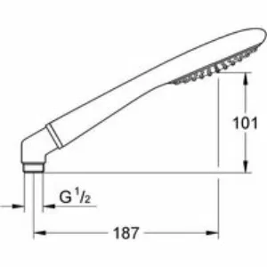 Душевой гарнитур GROHE Vitalio Art 100, 1 режим струи, душевая штанга 600 мм, 9,5 л/мин, хром (27729000) Душевой гарнитур GROHE Vitalio Art 100, 1 режим струи, душевая штанга 600 мм, 9,5 л/мин, хром (27729000)