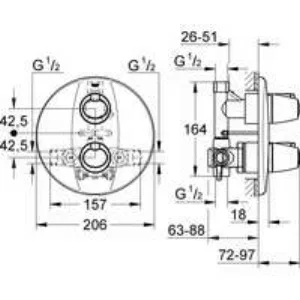 Внешняя часть термостата для душа GROHE Grohtherm 3000, хром (19255000) Внешняя часть термостата для душа GROHE Grohtherm 3000, хром (19255000)